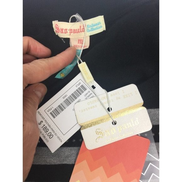 SAN Paulo Women's L/S Black & Gray Sweater embellished Size Medium,  NWT $189 - Picture 4 of 4